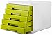 Produktbild HEMFV Office Desktop Aktenschränke 5-Schichten Plastikspeicherfächer Schreibtisch, Speichereinheit Organizer File Cabinet A4 Box Grün