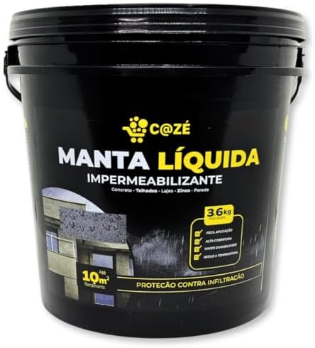 Manta Líquida Infiltração Impermeabilização Laje Telha 3,6kg (Branco ...