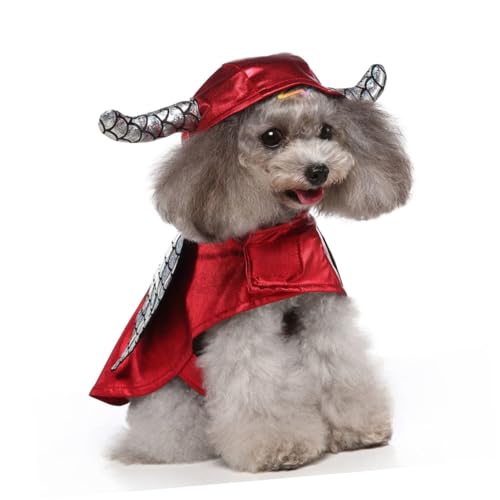 Disfraz durable para perro tamaño mediano color rojo miniatura 4