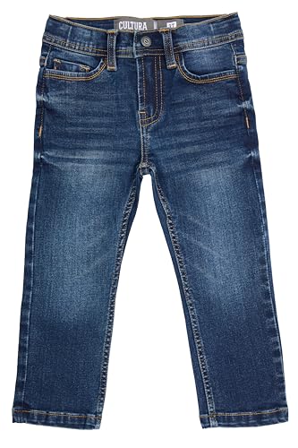 CULTURA Baby Boys Toddler Jeans (4T-2T), Elastic Waist Slim Wash Basic Stretch Denim Pants Jeans for Boys