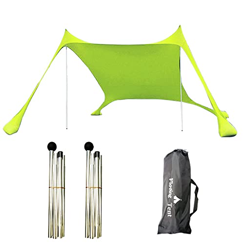 Floving Tendalino parasole da spiaggia, 3-4 persone, ombrellone portatile anti-UV (Verde)