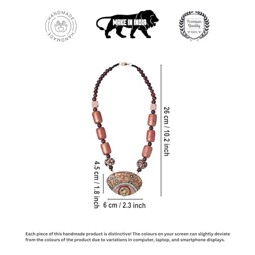 Image of AAKRITI ART CREATIONS Handcrafted Tribal & Boho Ethnic Necklace Collection | Floral, Mandala, Tassel & Dhokra Pendant Designs | Artisan Brass, Wood & Statement Jewelry for Women