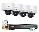 Anpviz Kit de Videovigilancia 6MP, 8CH 4K 2TB HDD NVR, Reconocimiento de Personas e Identificación de Vehículos, 4X Cámaras Domo de Vigilancia Exterior, Grabación Continua 24/7, IP66 Waterproof