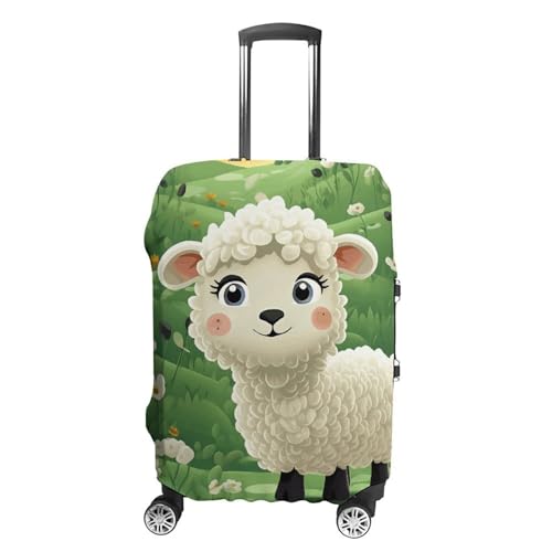 Cute Cartoon Sheep Luggage Cover, Washable Elastic Suitcase Cover Protector Fit 18-32 Inch Luggage