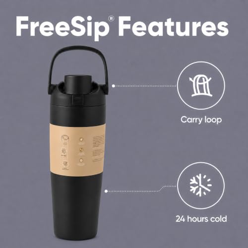 Image of HomeCloud 1200ML Stainless Steel Water Bottle - Double-Wall Vacuum Insulated, Leakproof Straw Lid, BPA-Free Reusable Travel Flask with Two-Way Spout for Gym, Office & Outdoor Use (B Black)