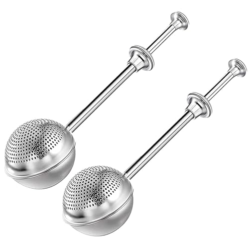 TILEZE Spargitore per zucchero a velo, 2 pezzi, in acciaio inox, a maglia fine, colino da tè, spargicchia a velo ergonomico, multifunzionale, spargitore per tè, spezie, spezie
