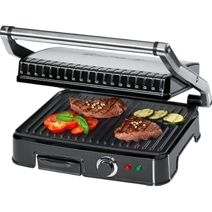 Clatronic® Kontaktgrill | beidseitiges fettfreies Grillen | 2000W | antihaftbeschichtete Grillplatten | extra tiefen Rillen für intensives Grillmuster | Panini Grill | Kontaktgrill Toaster | KG 3487 – Bild 3