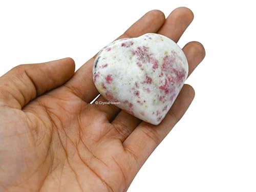 Image of Crystal Heaven Certified Cinnabarite Heart Palm Pebbles Stones For Anxiety Stress Relief Massage-Aaa Grade Original Healing Gemstone Agate Heart Palm Stone For Yoga Meditation Spiritual