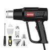 Pistola de Calor de 2000 W, Pistola de Aire Caliente con Temperatura Ajustable de 50 ℃ a 650 ℃, 2 Volúmenes de Aire, Adecuada para Eliminar óxido y Descongelar, 8 Accesorios