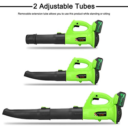 Cordless Leaf Blower - BHY 21V Electric Leaf Blower with 4.0Ah Battery, 2 Adjustable Tubes and 6 Adjustable Speeds, Handheld Leaf Blower for Leaves, Snow Debris,Yard, Work Around The House - Thumbnail 7