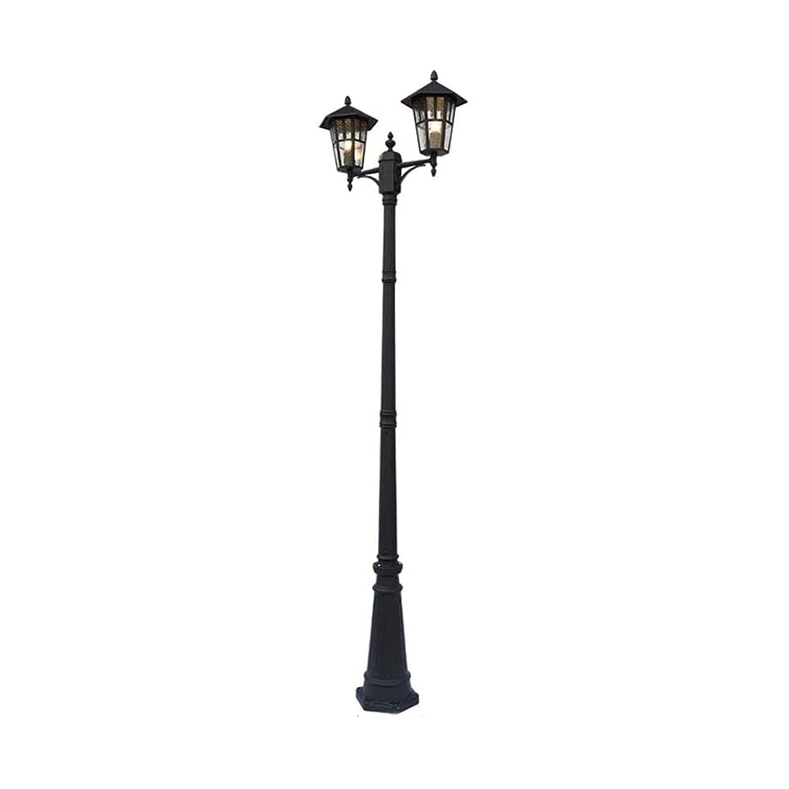 QUSYZD Solar Post Lights Outdoor Lamp Post Light, Outdoor Lamp Post Light Waterproof High Pole Lamp European Retro Street Lamp Anti-Rust Aluminum Landscape Pillar Light,Height 260cm