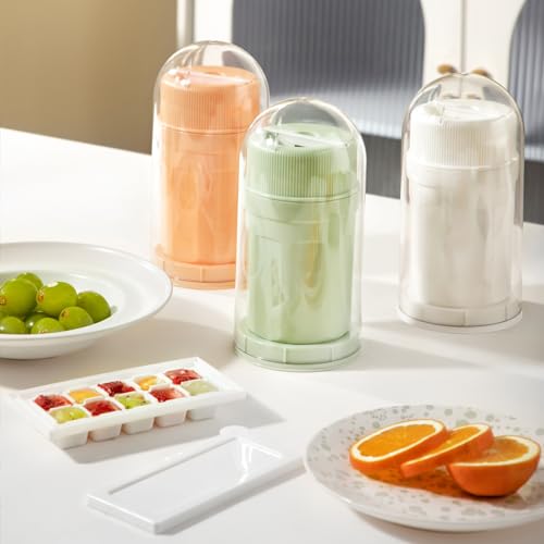 Bandeja para cubitos de hielo con tapa, 5 piezas, silicona verde miniatura 6