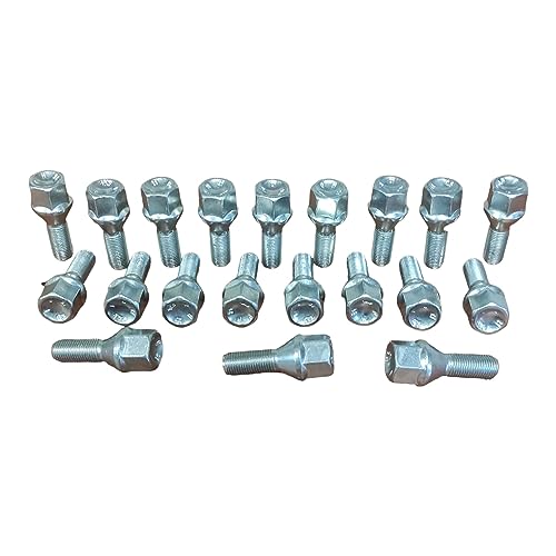 20 Bulloni Ruota Fissaggio Ruote Compatibile Con Jeep Compass dal 8/2017 al 4/2020 Gomme Cerchi in Acciaio Lega Ferro Made in Italy M12x1,25