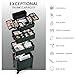 Stagiant Rolling Makeup Case 4 in 1 Cosmetology Case on Wheels Makeup Travel Case with Cosmetic Bag Key Swivel Wheels Salon Barber Case Traveling Cart Trunk Cosmetic Trolley Green