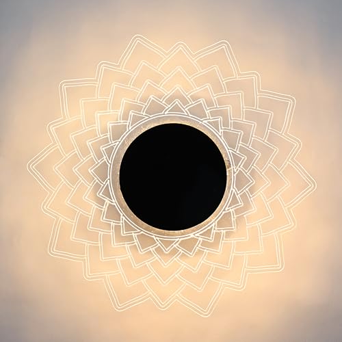 Image of Groeien 15watt LotusGlow Modern LED Wall Lamp | Golden Decorative Wall Light for Living Room, Bedroom & Hall | Artistic Lotus Design Wall Fixture for Home Decor Indoor- Warm White(LotusGlow, 1)