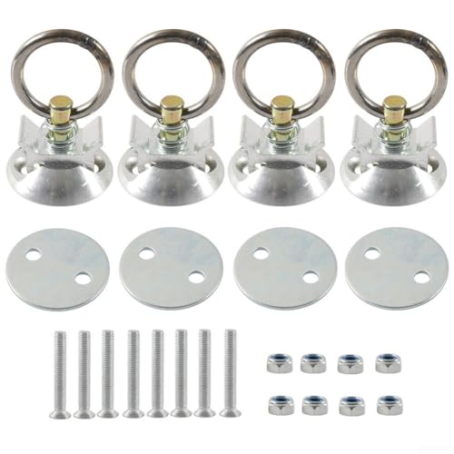 Puntos de anclaje resistentes, kit de anillos de elevación fijos de riel guía de 22 piezas para una gestión eficiente de la carga en vehículos (rojo)