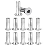 Awclub 1/4-20 Multi-Grip Rivet Nuts, 12pcs Pre-Bulbed Shank Flat Head Threaded Insert Nut 304 Stainless Steel Plus Nuts Construction Fasteners for Industrial