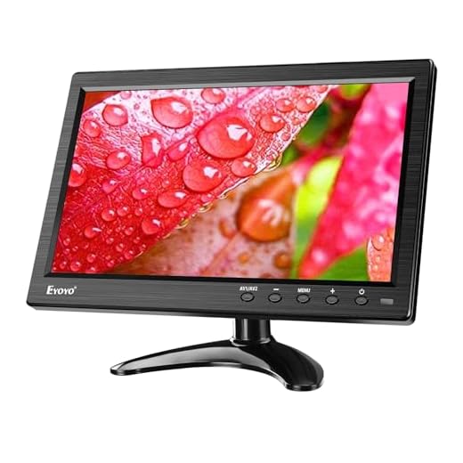 Eyoyo 10 Inch Monitor 1024x600 Small Display HD TFT LCD Display Screen Support AV VGA BNC HDMI Video Input for CCTV DVD PC DVR with Speaker