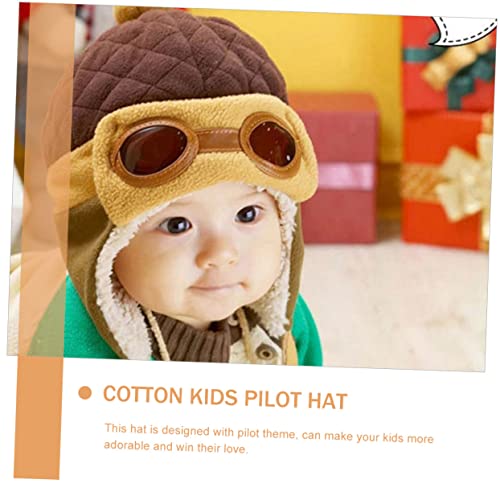 Homoyoyo 2Pcs Thickened Winter Pilot Hats Adorable Fleece Lined Caps for Boys Portable Wear Resistant Decorative Headwear for Cold Weather Activities4