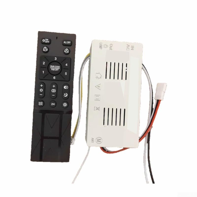 Kit De Télécommande Pour Ventilateur De Plafond 40W - Récepteur + Télécommande 6 Vitesses, 3 Réglages Minuterie, Contrôle Lumière - Compatible Ventilateurs DC (non AC)
