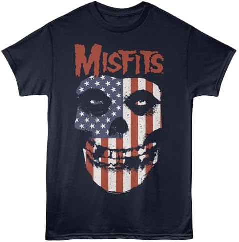Misfits T Shirt for Men & Women USA Skull Navy Graphic Crew Neck,...