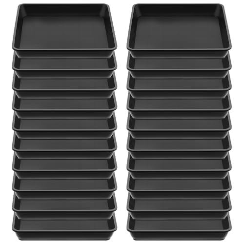 Sibosen 20 Stück Blumentopf Untersetzer Eckig Pflanztopf Blumenkübel Schale Kunststoff Pflanzkasten Pflanzschale Blumentopf Tropf Tabletts für Outdoor Indoor Pflanzen (Eckig 15x15cm)