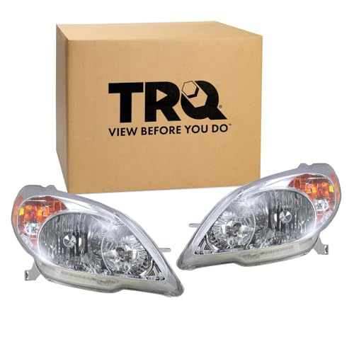 Image of TRQ 2 Piece Headlight Assembly Set Driver & Passenger Side Compatible with 2003-2008 Toyota Matrix TO2502140 TO2503140