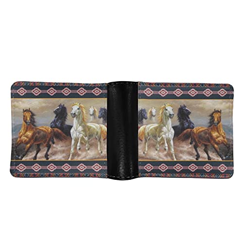 Coldinair Running Horse Print Bifold Wallet for Men PU Leather RFID Blocking Credit Card Holder Slim Wallets - Image 4