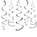 WEVEN Black Party Hanging Swirl Decorations Plastic Streamer for Ceiling, Pack of 28
