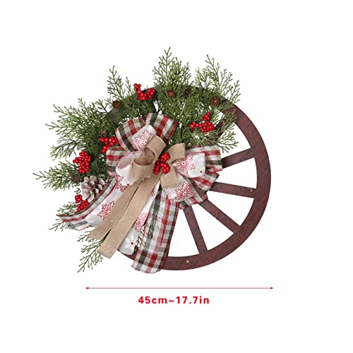 Décoration d'empattement de wagon de ferme en couronne de Noël pour entrée - 4