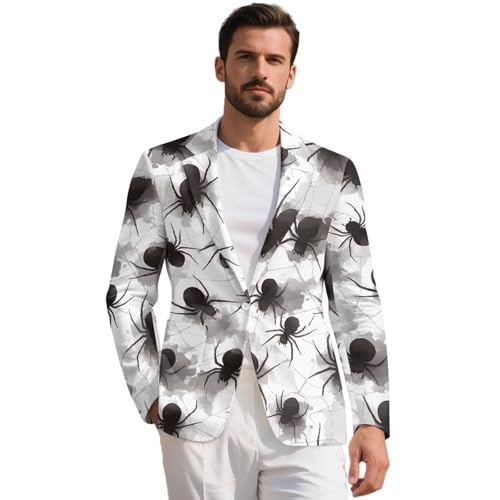 1 Button Mens Blazer Notched Lapel Suit Elegant Slim Fit Lightweight Sports Coat Business Casual Jackets