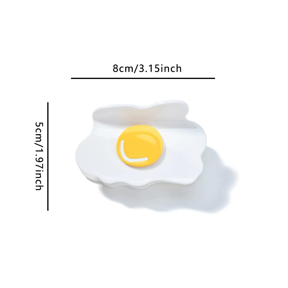 Novelty Poached Egg Hair Clip,Cute Acetate Claw Clips,Egg Hair Clips for Women