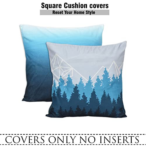 Image of ohello Designer Printed Holland Velvet Throw Pillow Covers 16 inch x 16 inch or 40 x 40 cm Set of 2 - Designer Square Pillow Covers /Cushion Covers for Bed, Sofa,Chair, Bed & Living Area | 009