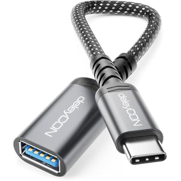 deleyCON Adapter USB-C na USB 10 Gbps OTG - Wtyk Typ-C do Gniazda USB-A Przewód - do iPhone 17 16 15 Air Pro Max Galaxy S25 S24 S23 A56 A16 Tabletu MacBooka iMaca iPada Notebooka itp.