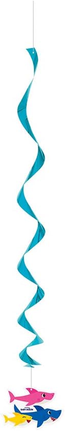 Baby Shark Hanging Swirl Decorations - 26" (Pack of 3) - Perfect for Kids' Birthdays, Ocean-Themed Events, and Baby Shark Fans!