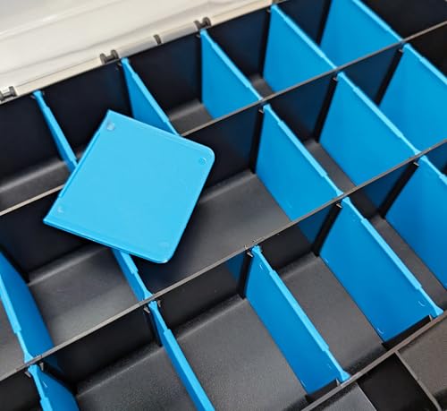 Tool Storage Box Organiser with 21 Compartments – Durable Plastic Hardware Storage Case with Removable Dividers, Clear Lid & Carry Handle – Small Parts Screw Box DIY Tackle Organiser 38cm x 31cm x 7cm - Image 7