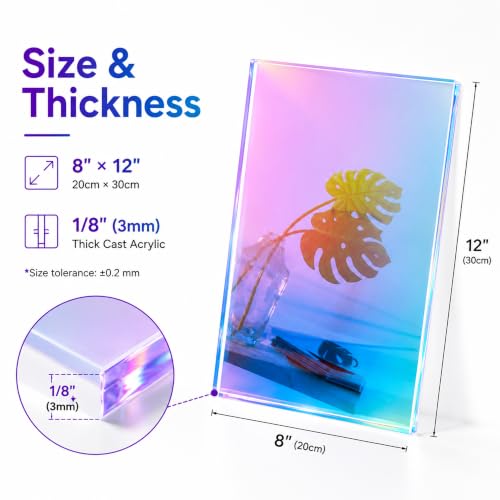 Image of 4Pack 8X12 Iridescent Acrylic Sheets for DIY Art Projects, Crafting Projects, Display Project, Signs, Painting