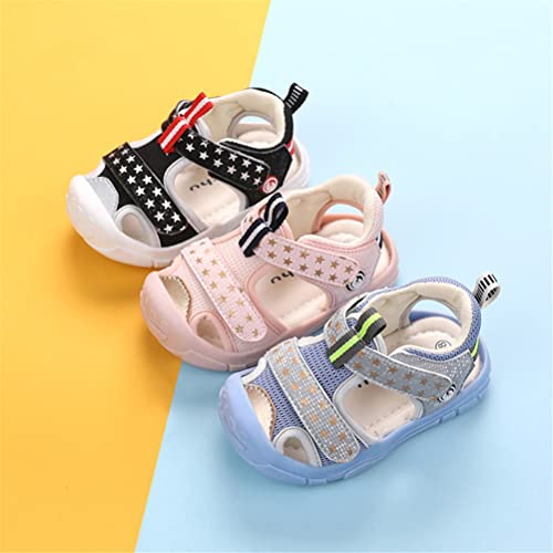 Moceen Kids Closed Toe Walking Sandals Boys Girls Outdoor Athletic Strap Breathable Sport Sandal Size 7 Toddler,Blue,8108 22 #TOP4