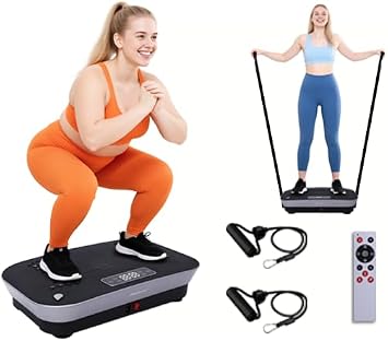 Vibrating Plate Machine,180 Speeds Shake Plate for Lymphatic Drainage Weight Loss, Vibration Fitness Platform 460LB Capacity Whole Body Workout with Bluetooth Home Exercise Gym Equipment for Women Men