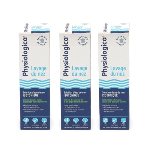 Eau de mer Isotonique | Lavage du nez | Nettoie & Hydrate le nez | Fluidifie le Mucus & Facilite son élimination | Sels marins & oligo-éléments naturels | Dès la naissance | Lot de 3 Spray de 100mL