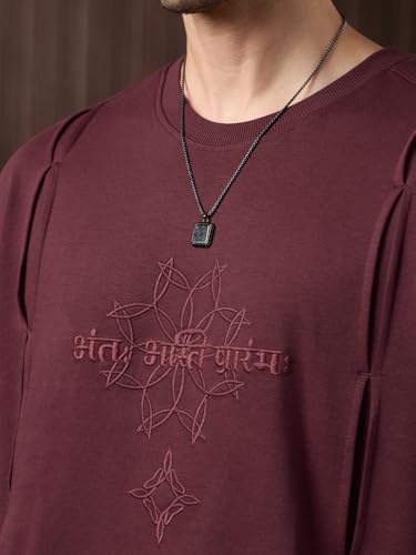 Image of The Souled Store Originals : Kalyuga Oversized T-Shirt for Men Boys Cotton Casual Half Sleeves Baggy Loose Fit Drop Shoulder Round Neck Grey