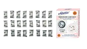 Washing Machine cleaner 24 Tablets by Atomic, One Year descale treatment for cleaning of Tub & Drum.