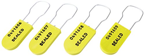 Évitez les fraudes avec le fil de cadenas en plastique jaune Accuform numéroté et scellé