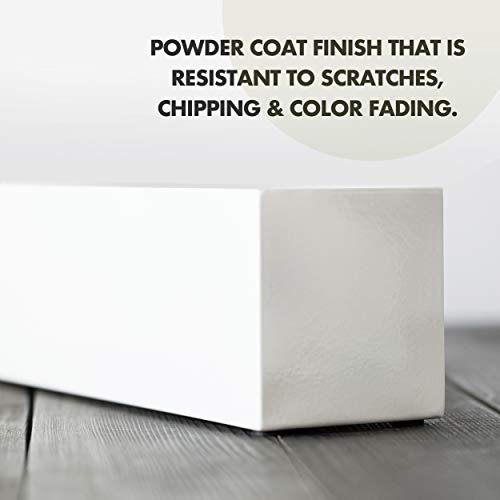 Dr&Co Modern White Rectangle Planter Box | 16" Metal Planter Perfect As A Succulent Planter | Narrow Planter Box For Table Or Window Sill Planters Indoor | Rectangular Stainless Steel Long Planter #TOP2