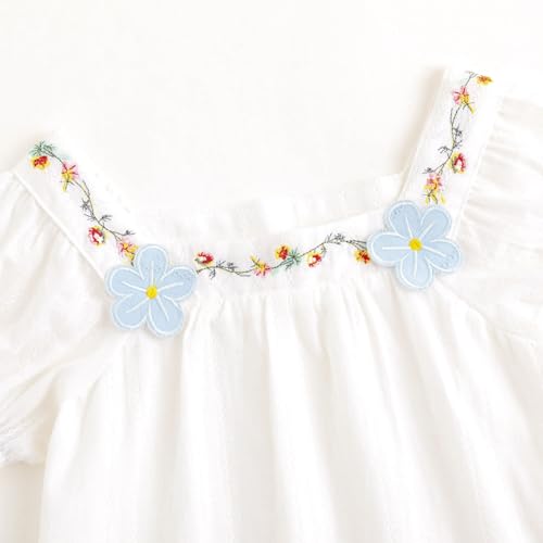 Image of Curipeer Toddler Girls Shirt Summer Casual Puff Short Sleeve Blouse Tops for Baby Girl