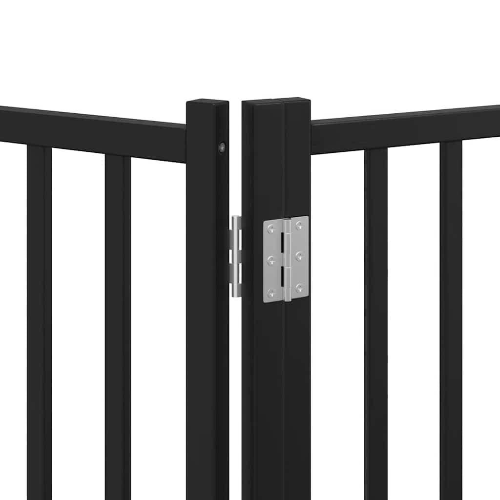 15-TLG. Puerta plegable para perros de madera de álamo negro, 750 cm, con puerta, independiente y a prueba de fugas, para cachorros, perros, jardín, terraza, patio, protección y seguridad en