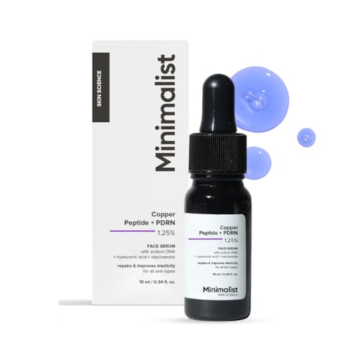 Image of Minimalist Copper Peptide + PDRN 1.25% Face Serum | Preventive Anti-Aging Serum for Firmness, Elasticity & Hydration | With GHK-Cu, PDRN, Multi-Molecular Hyaluronic Acid & Niacinamide | Suitable for Sensitive Skin | For Unisex | 10ml