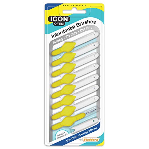 ICON OPTIM Cepillo interdental fino amarillo (paquete de 8)