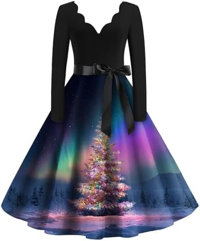 Women's 1950s Retro Vintage Cocktail Swing Dresses Christmas Dres...