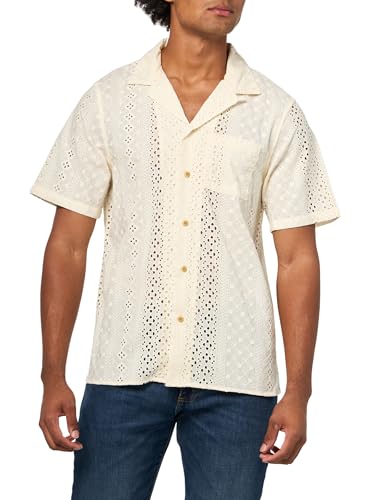 Chemise manches courtes Lucky Brand col camp pour homme avec œillets